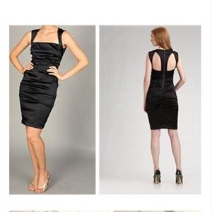 Nicole Miller Satin Drapped Dress